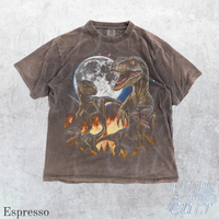 Velociraptor Vintage 90s Style Dinosaur Jurrasic Graphic T-Shirt