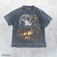 Velociraptor Vintage 90s Style Dinosaur Jurrasic Graphic T-Shirt