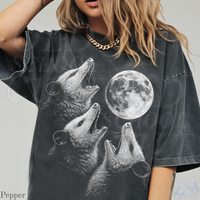 Three Possum Howling To Moon Vintage 90s Style Funny Graphic T-Shirt