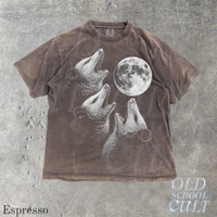 Three Possum Howling To Moon Vintage 90s Style Funny Graphic T-Shirt
