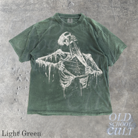 Skeleton Ripping Rib Cage Vintage 90s Style Horror Graphic T-Shirt