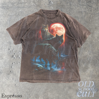 Wolf Pack Vintage 90s Graphic T-Shirt, Retro Dark Forest Wolf Wildlife Shirt