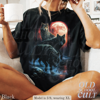 Wolf Pack Vintage 90s Graphic T-Shirt, Retro Dark Forest Wolf Wildlife Shirt