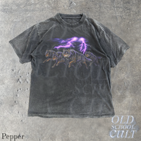 Wolf Lightning Vintage 90s Graphic T-Shirt, Retro Wolf Pack Wildlife Shirt