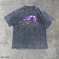 Wolf Lightning Vintage 90s Graphic T-Shirt, Retro Wolf Pack Wildlife Shirt