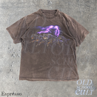 Wolf Lightning Vintage 90s Graphic T-Shirt, Retro Wolf Pack Wildlife Shirt