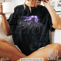 Wolf Lightning Vintage 90s Graphic T-Shirt, Retro Wolf Pack Wildlife Shirt