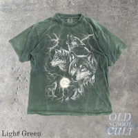 Wolf Lightning Vintage 90s Graphic T-Shirt, Retro Howling Wolf Pack Wildlife Shirt