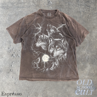 Wolf Lightning Vintage 90s Graphic T-Shirt, Retro Howling Wolf Pack Wildlife Shirt