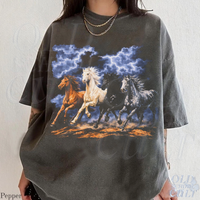 Vintage Running Horses Storm 90s Graphic T-Shirt