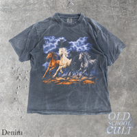 Vintage Running Horses Storm 90s Graphic T-Shirt