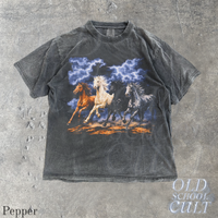 Vintage Running Horses Storm 90s Graphic T-Shirt