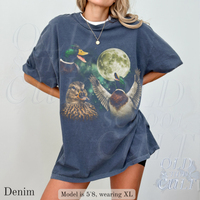 Vintage Mallard Duck Full Moon Wildlife 90s Graphic T-Shirt