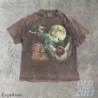 Vintage Mallard Duck Full Moon Wildlife 90s Graphic T-Shirt
