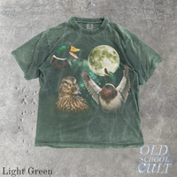 Vintage Mallard Duck Full Moon Wildlife 90s Graphic T-Shirt