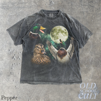 Vintage Mallard Duck Full Moon Wildlife 90s Graphic T-Shirt