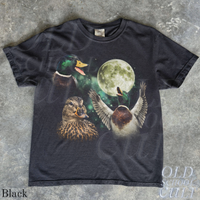 Vintage Mallard Duck Full Moon Wildlife 90s Graphic T-Shirt