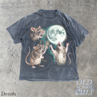Vintage Rat Full Moon Wildlife 90s Graphic T-Shirt