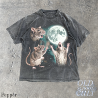 Vintage Rat Full Moon Wildlife 90s Graphic T-Shirt