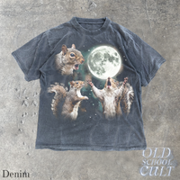 Vintage Squirrel Full Moon Wildlife 90s Graphic T-Shirt