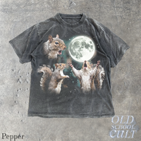 Vintage Squirrel Full Moon Wildlife 90s Graphic T-Shirt