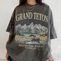 Vintage Grand Teton Wyoming National Park 90s Graphic T-Shirt
