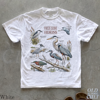 Vintage Heron Field Guide Birdwatching 90s Graphic T-Shirt