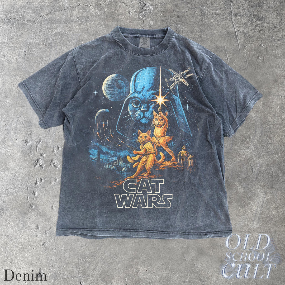 Retro Cat Wars Space 90s Graphic T-Shirt