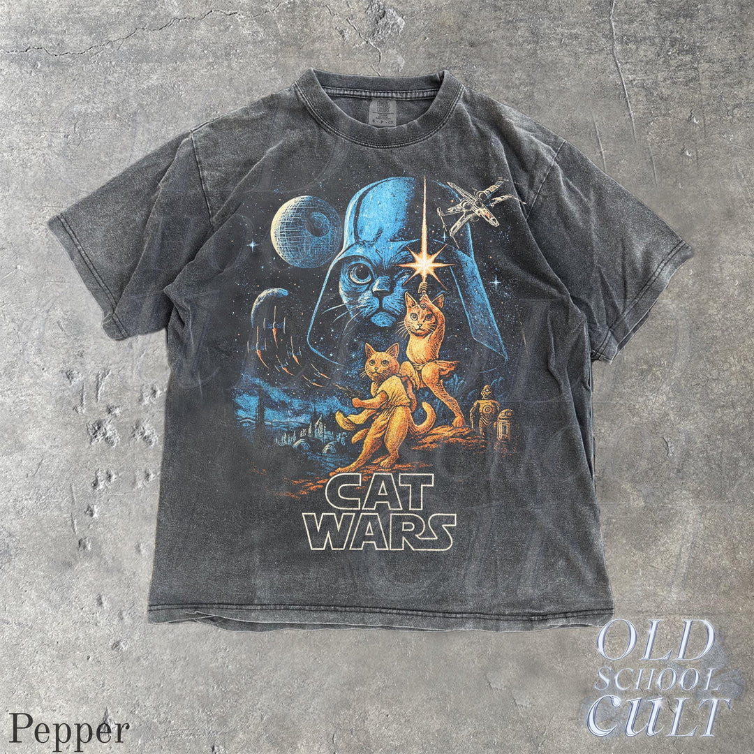 Retro Cat Wars Space 90s Graphic T-Shirt