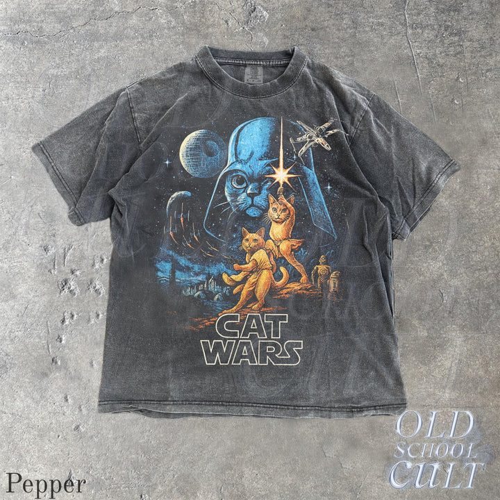 Retro Cat Wars Space 90s Graphic T-Shirt