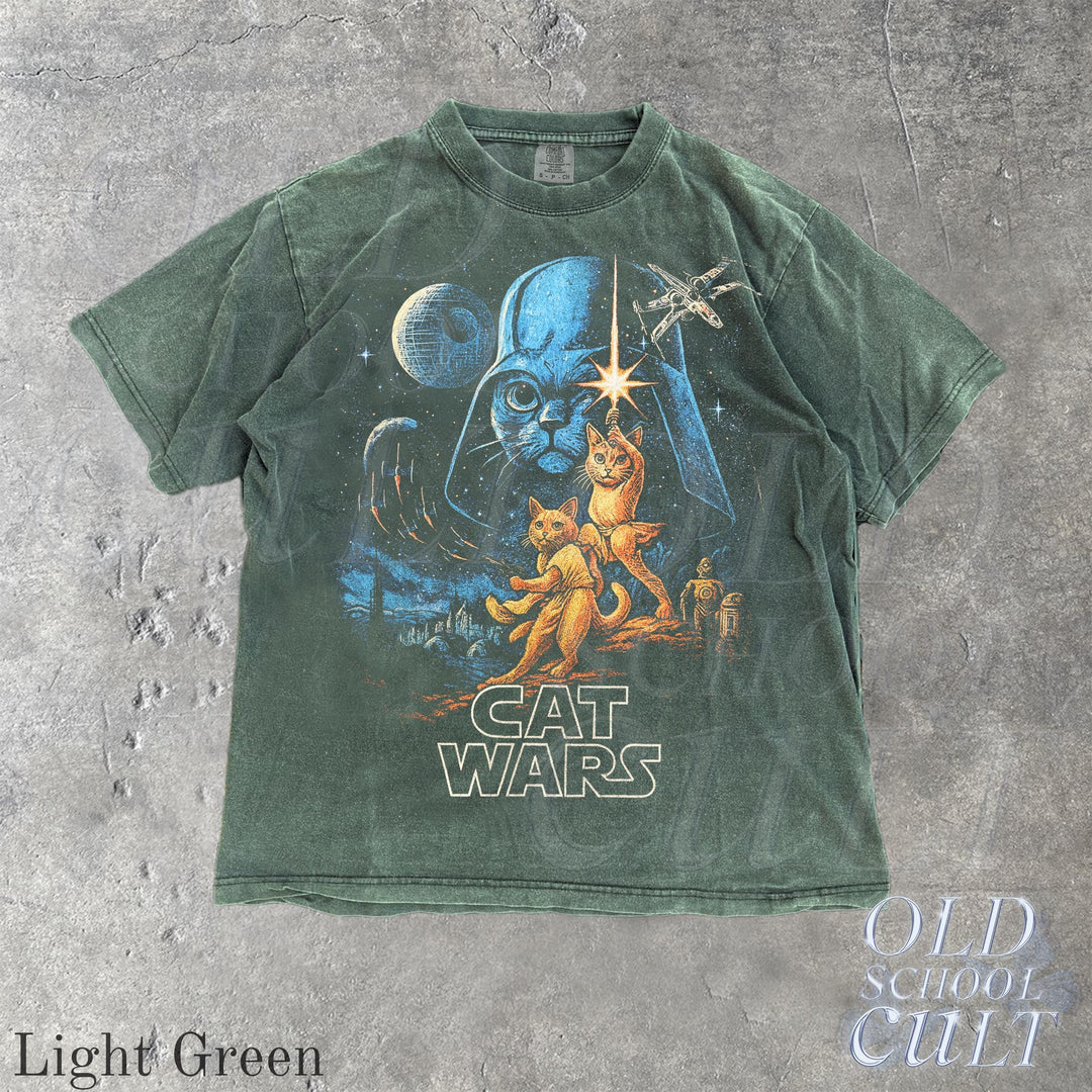 Retro Cat Wars Space 90s Graphic T-Shirt