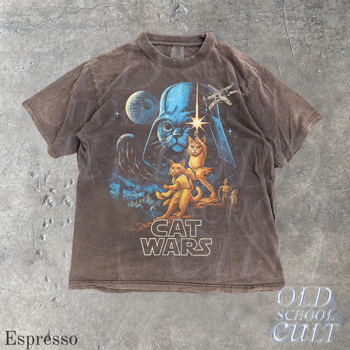 Retro Cat Wars Space 90s Graphic T-Shirt