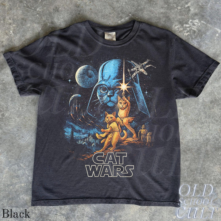Retro Cat Wars Space 90s Graphic T-Shirt