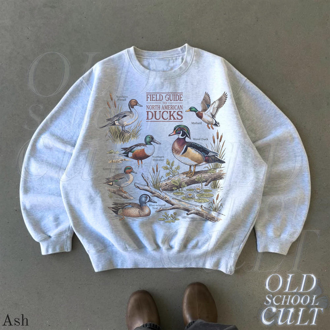 North American Ducks Field Guide 90s Graphic Sweatshirt