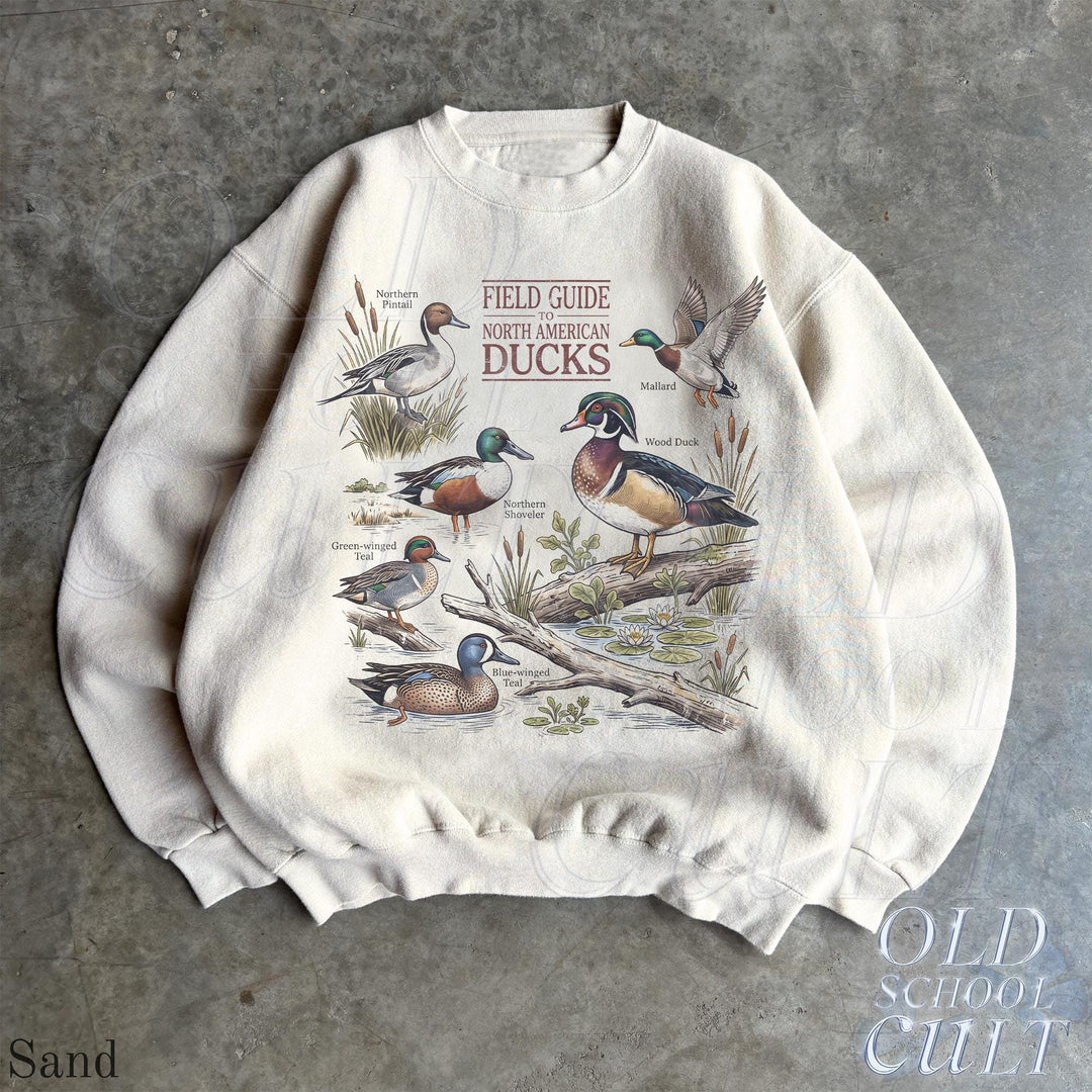 North American Ducks Field Guide 90s Graphic Sweatshirt