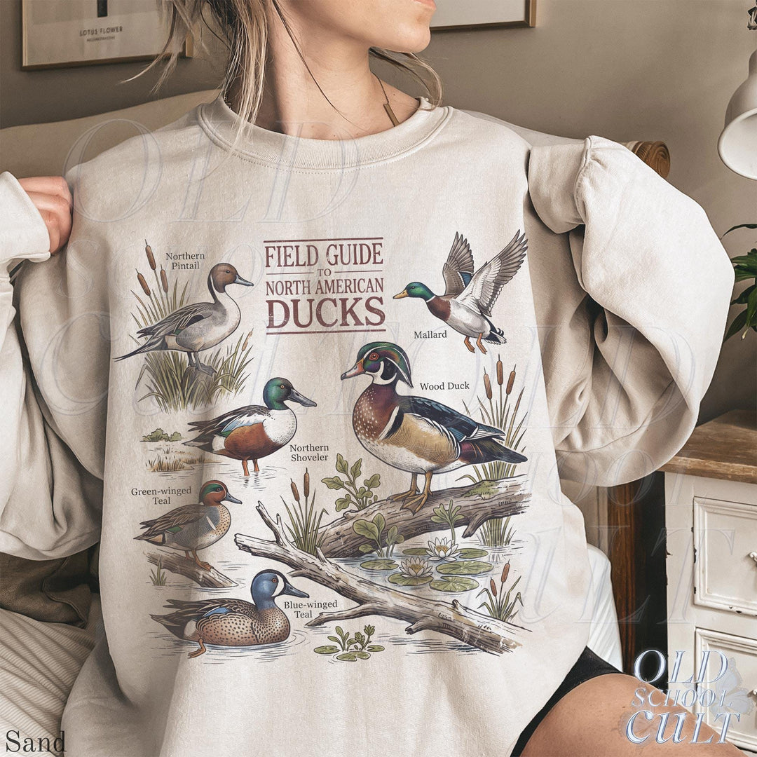 North American Ducks Field Guide 90s Graphic Sweatshirt