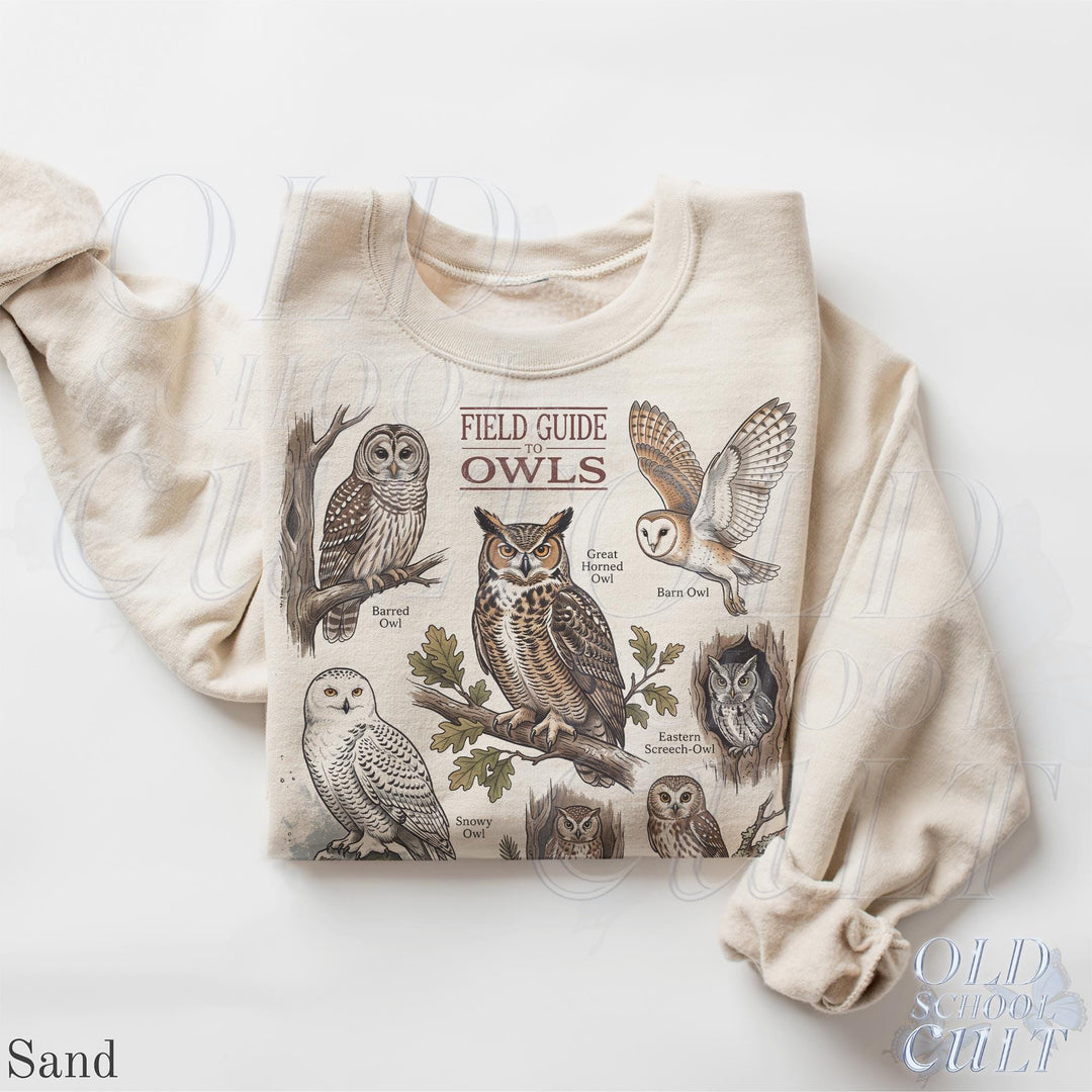 Vintage Owl Field Guide Birdwatching 90s Graphic Sweatshirt