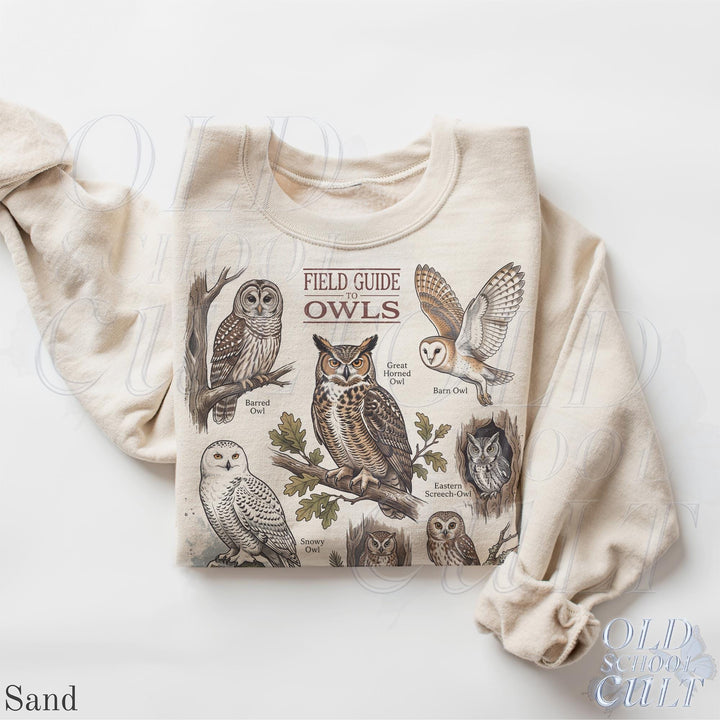 Vintage Owl Field Guide Birdwatching 90s Graphic Sweatshirt
