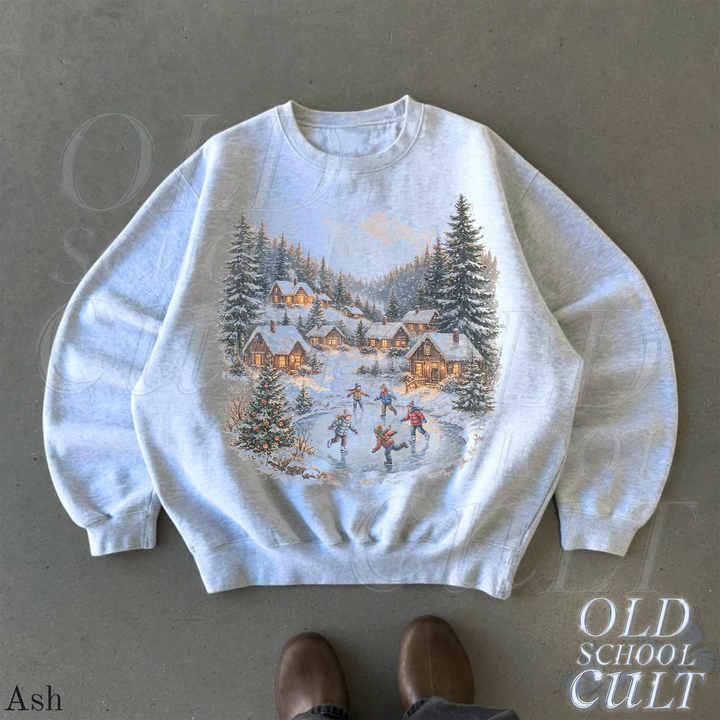 Christmas Winter Village Vintage 90s Graphic Sweatshirt