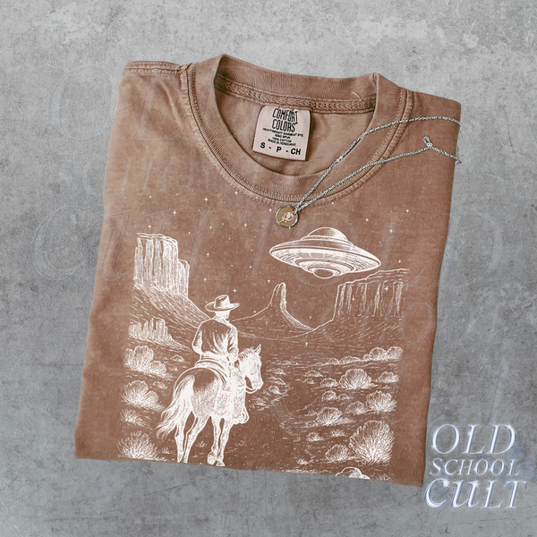 Comfort Colors® Cowboy Western 90s Vintage Style Tshirt, Retro Y2k Western Ufo Shirt, Cowboys Lovers Shirt, Rodeo Western Howdy Shirt