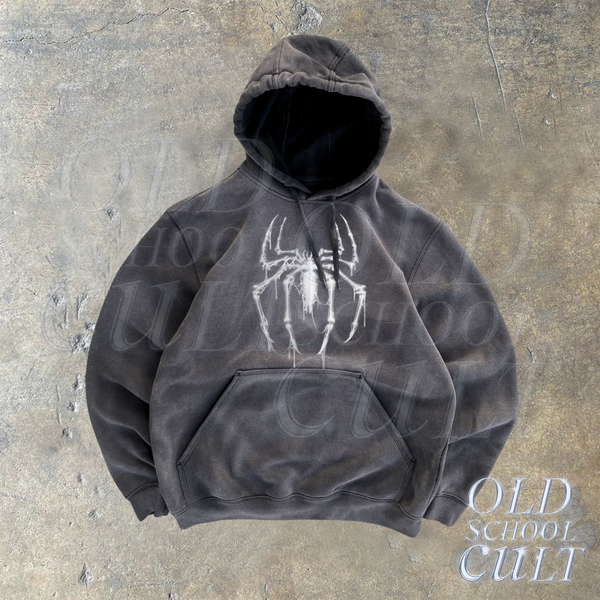 Spider 90s Vintage Style Graphic Hoodie, Retro Pump Cover Gothic Spider Hoodie, Gym Hoodie, 90s Gothic Clothing, Y2k Oversized Grunge Hoodie