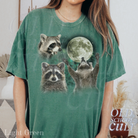 Vintage Raccoons Full Moon 90s Graphic T-Shirt