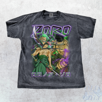 Zoro Warrior Vintage Bootleg 90s Style Anime Shirt, Vintage 2000s Graphic Shirt, Unisex Cotton Oversize Anime Warrior Tee