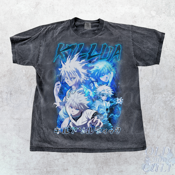 Killua Warrior Vintage Bootleg 90s Style Anime Shirt, Vintage 2000s Japanese Anime Graphic Shirt, Unisex Cotton Oversize Anime Warrior Tee, Manga Streetwear