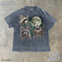 Vintage Raccoons Full Moon 90s Graphic T-Shirt