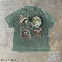 Vintage Raccoons Full Moon 90s Graphic T-Shirt