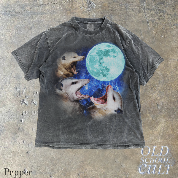 Three Possums Howling at Moon Vinatge Shirt, Retro Opossum Lover Tshirt, Funny Possum Tee, Washed Cotton Unisex Tee, Silly Party Gifts