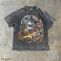 Dinosaur Vintage Graphic T-Shirt, Retro 90s Style T-Rex Dino T-Shirt, Washed Retro 2000s Nature Shirt, Unisex Adult Y2k Shirt